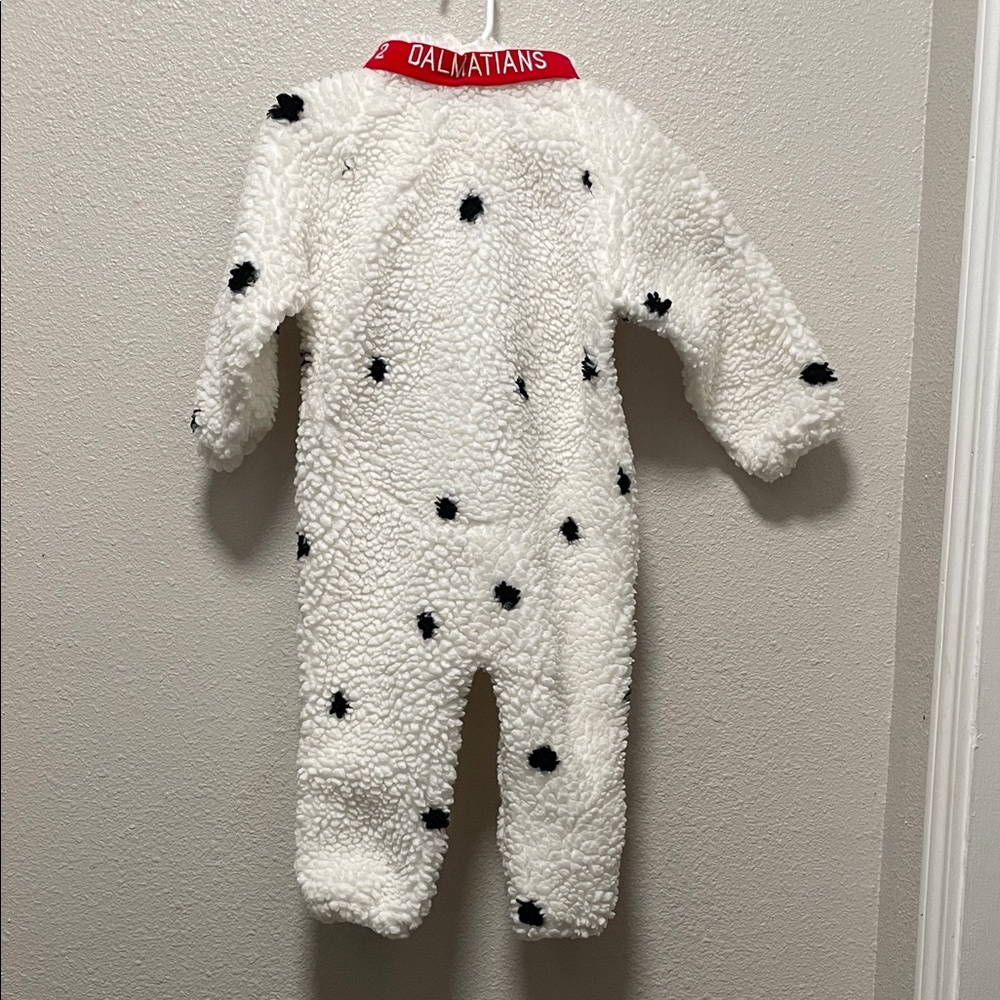 Disney Dalmatian Fuzzy White and Black Spot Jumpsuit